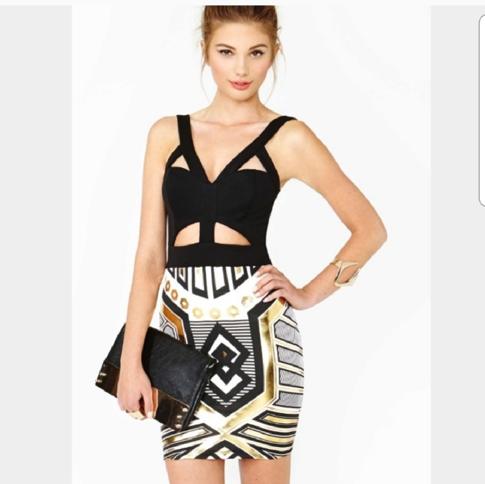 New Sexy Metallic Mini Dress